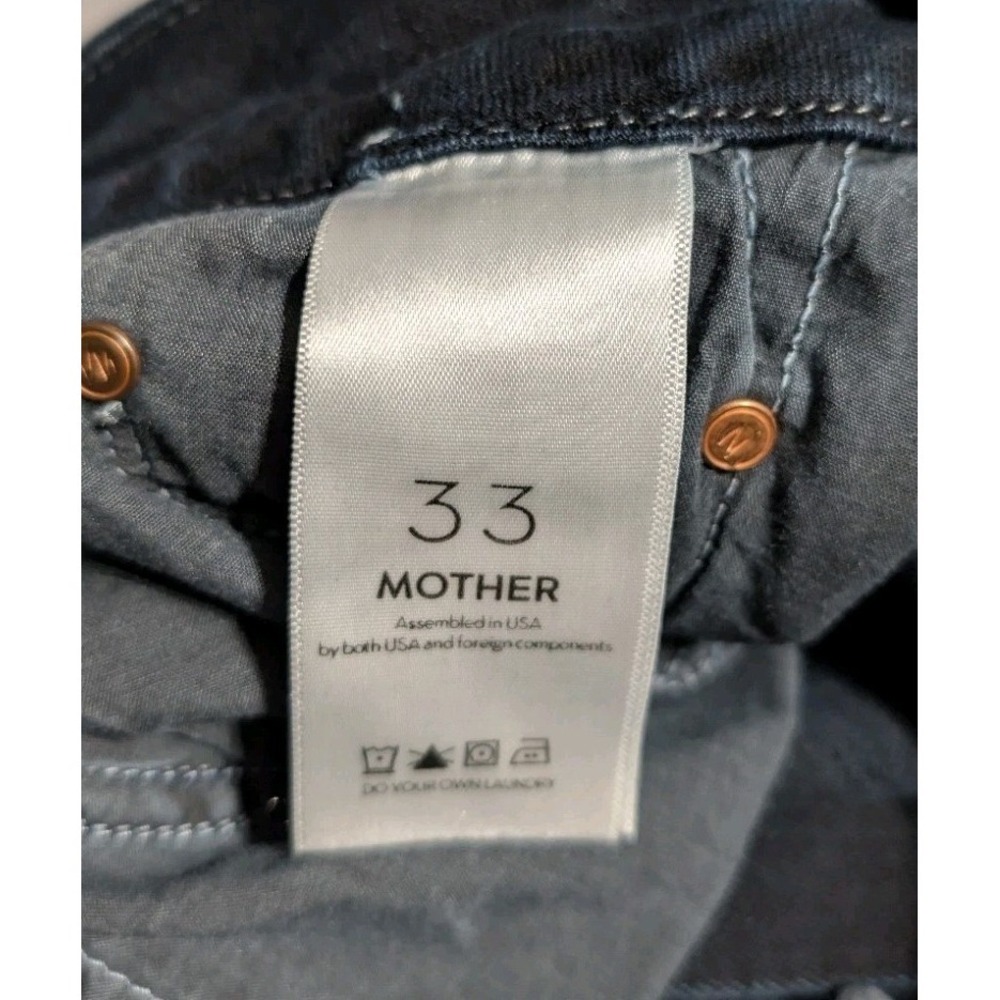 Mother The High Waisted Looker Ankle Fray Jeans Women's 33 Dark Wash Skinny - Picture 3 of 11